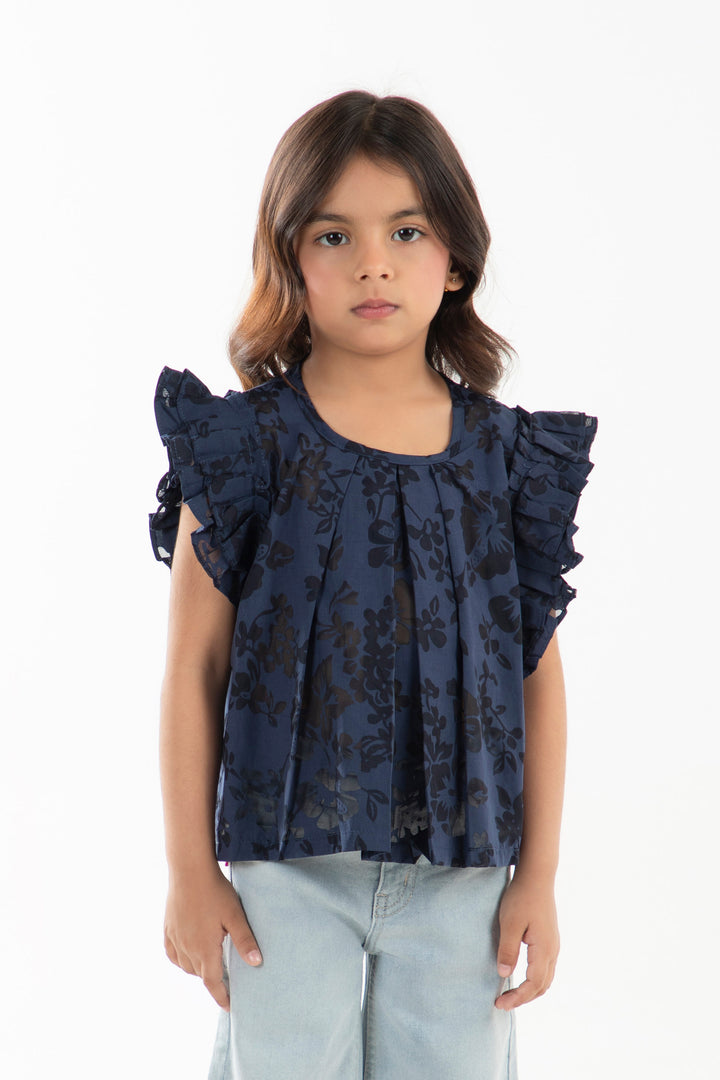 Pleated Ruffle Top