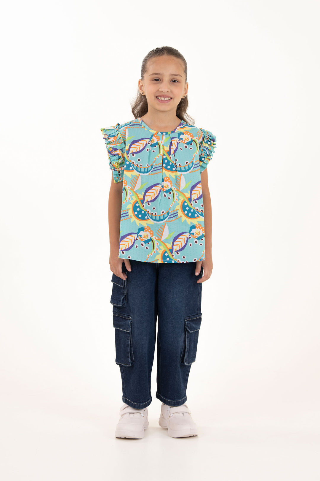 Ruffled Pleated Top