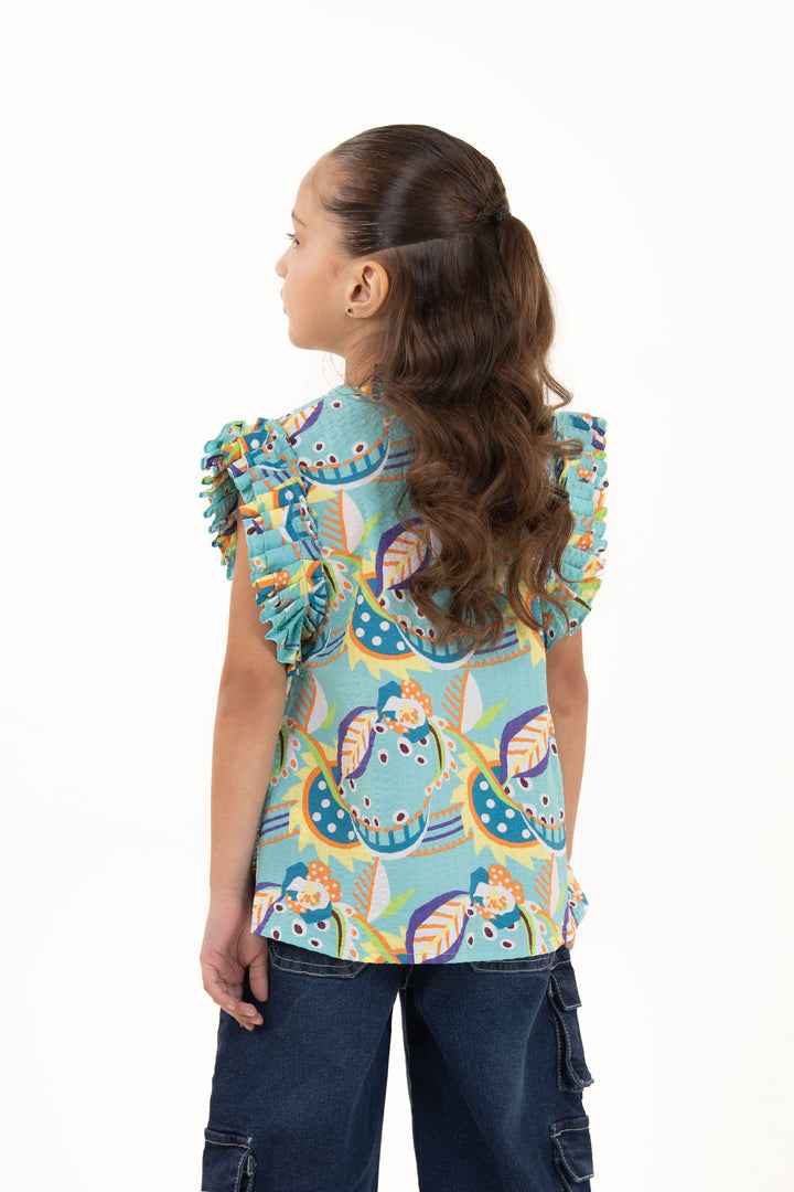Ruffled Pleated Top