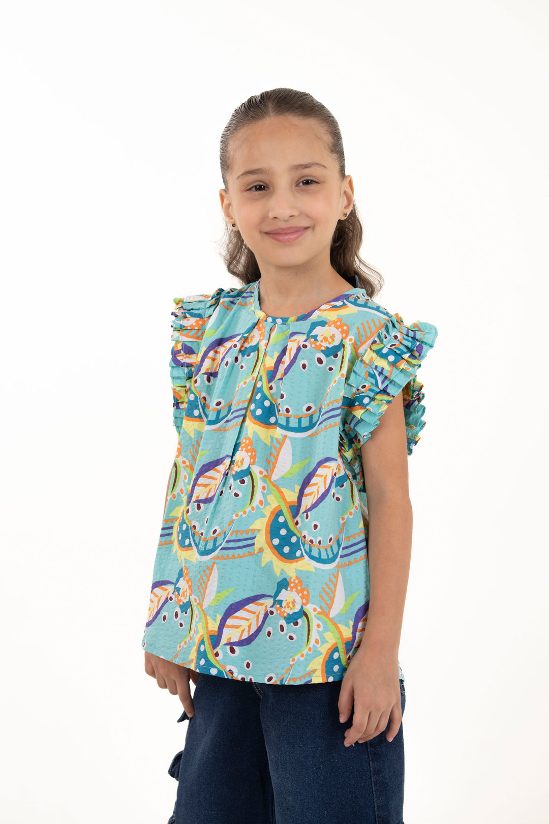 Ruffled Pleated Top