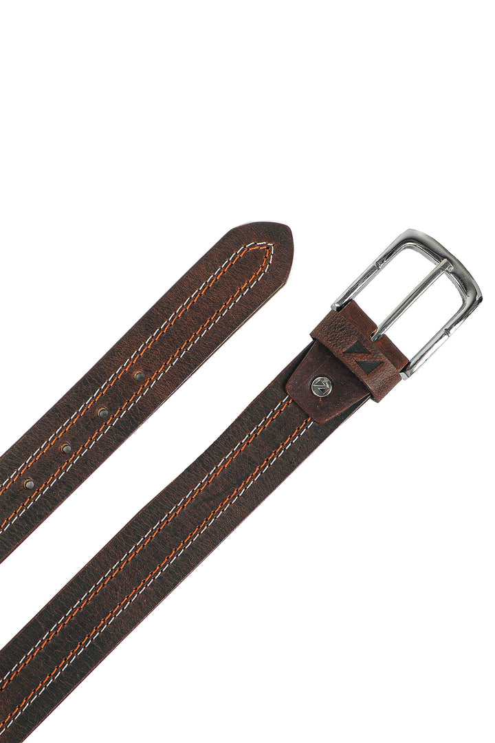 Top Stitch Belt Dark Brown