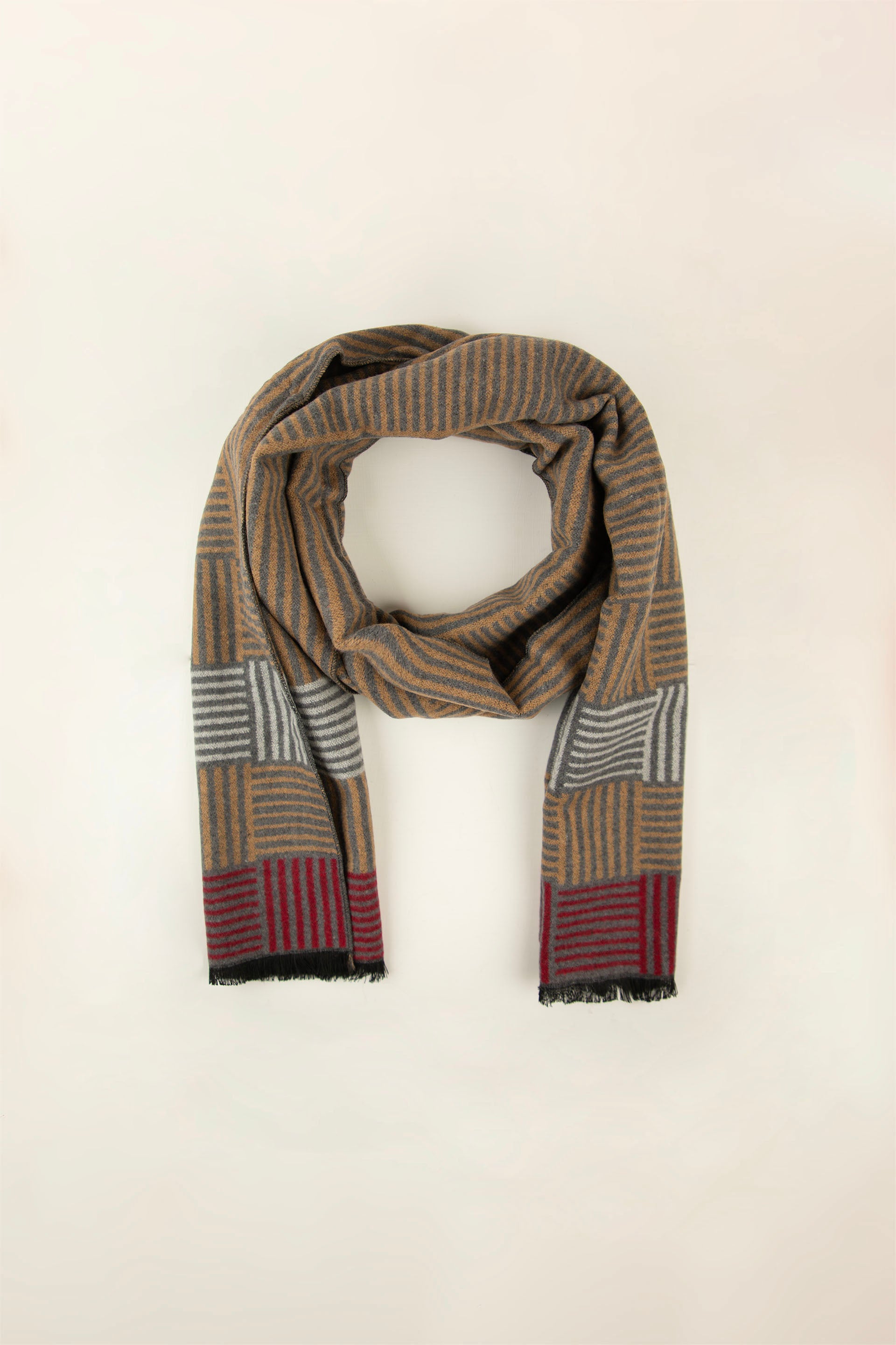 Geometric Scarf Blue/Beige