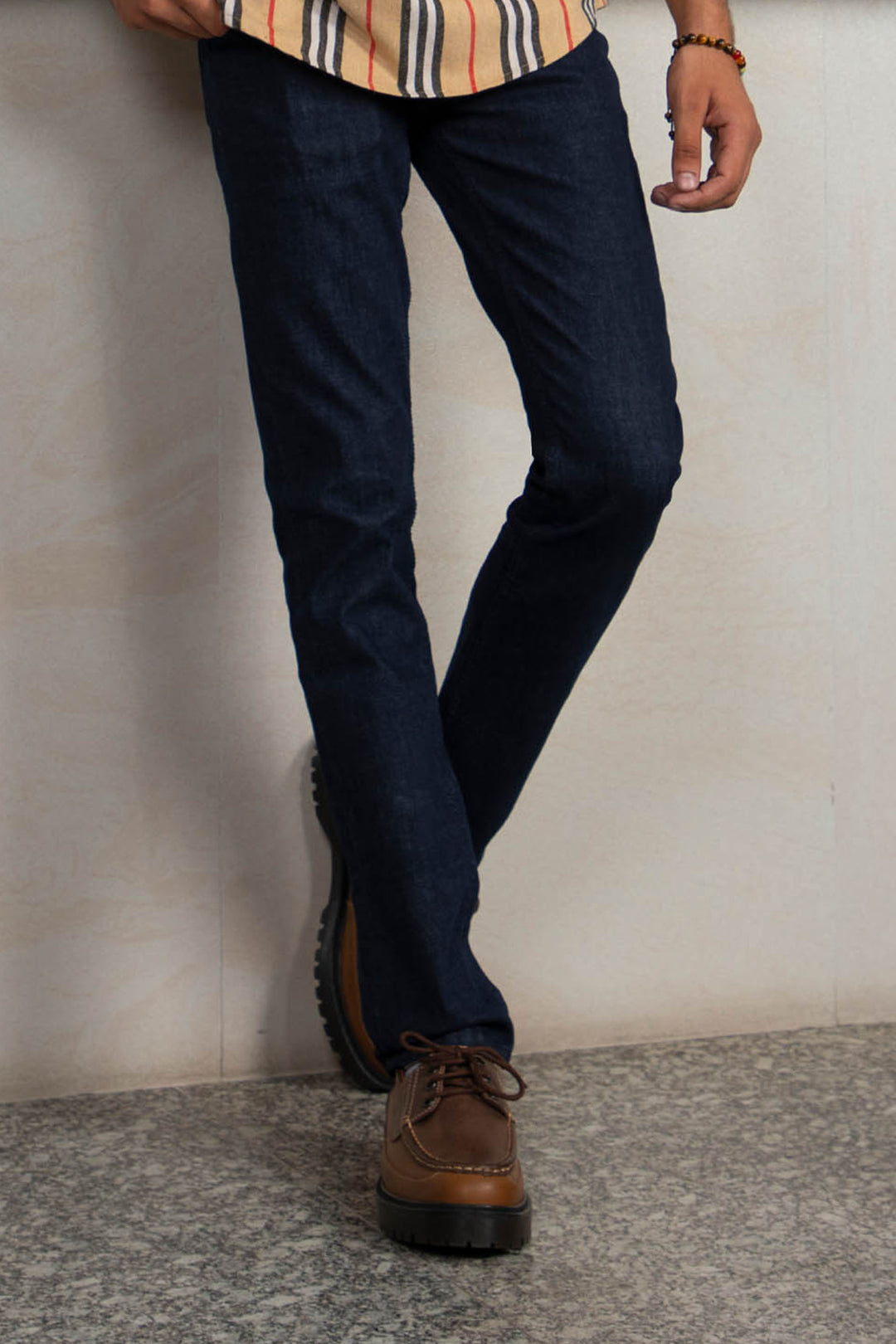 Basic Slim Jeans Med Blue