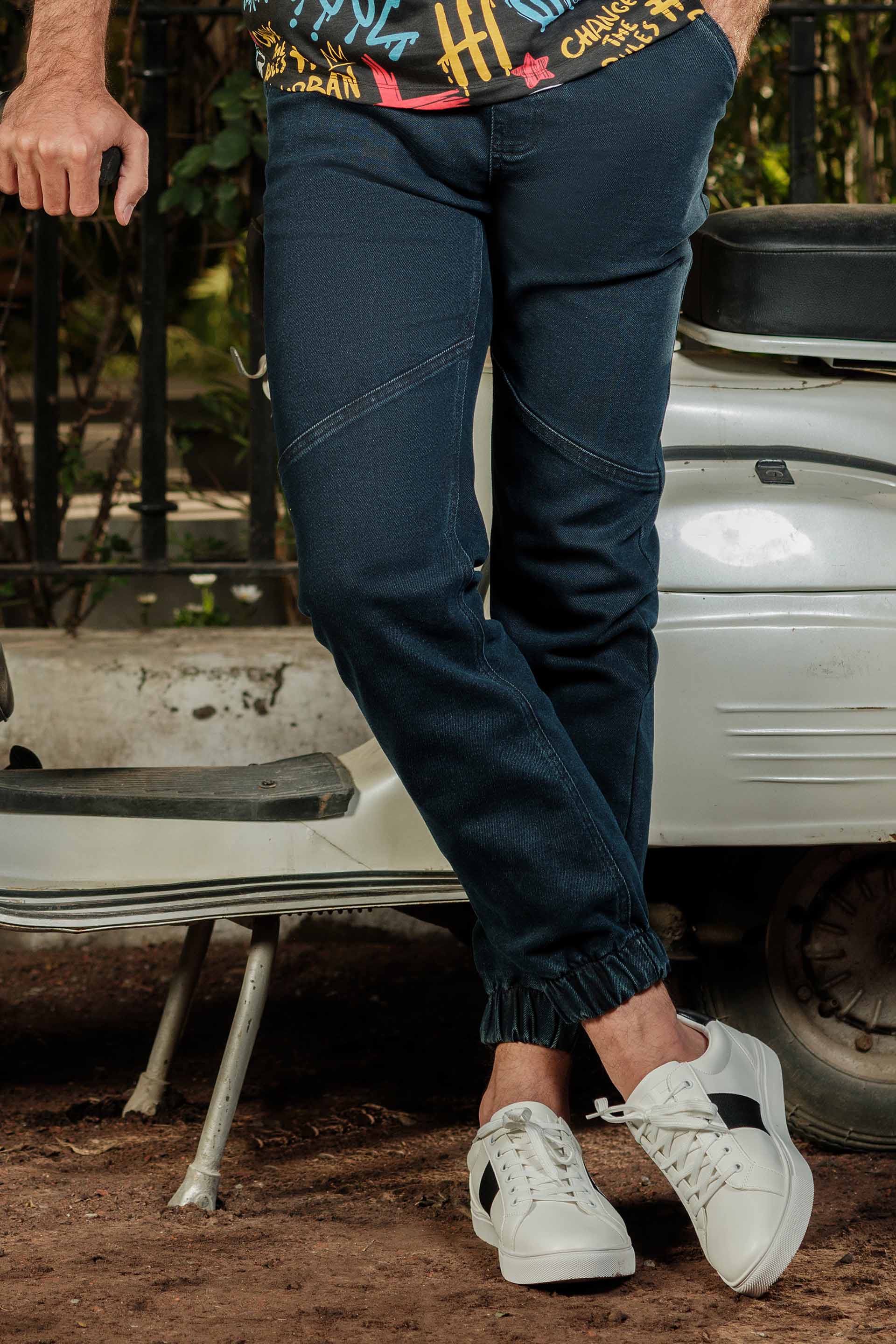 【Anyone more】Delia Banding Jogger Pants Dark Grey Twill Jogger Pants JG804 – Million Dolla Motive