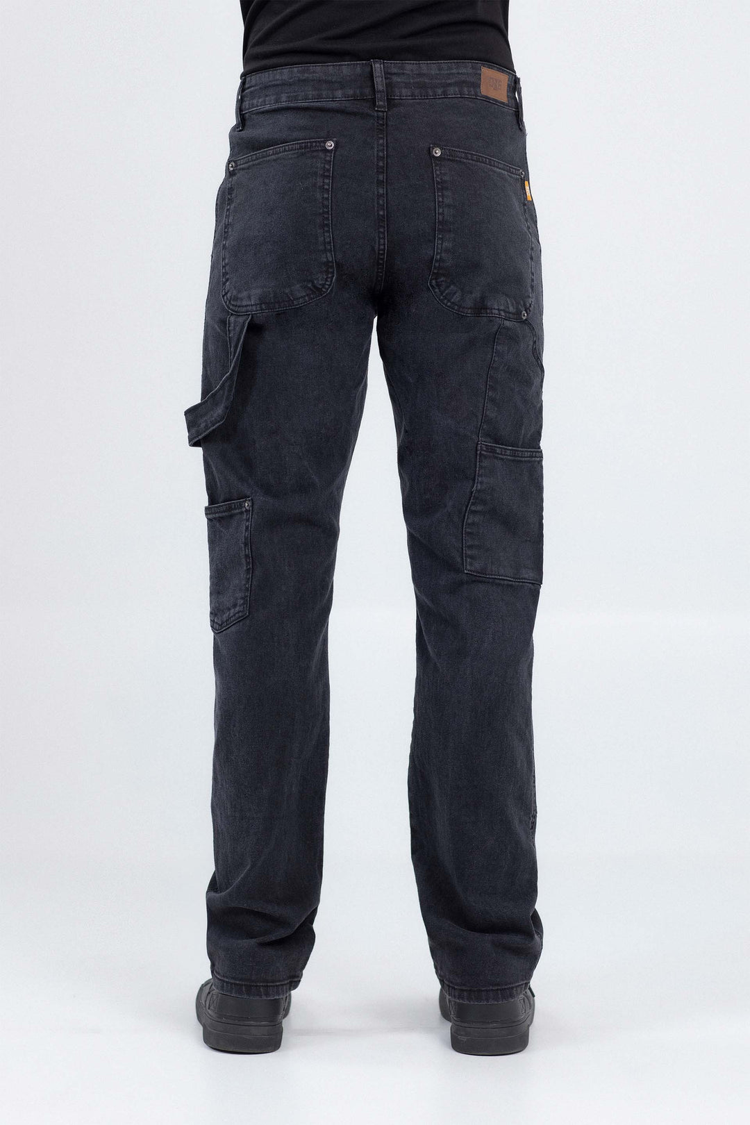 Patched Straight Jeans