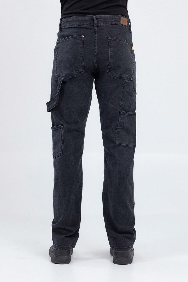 Patched Straight Jeans
