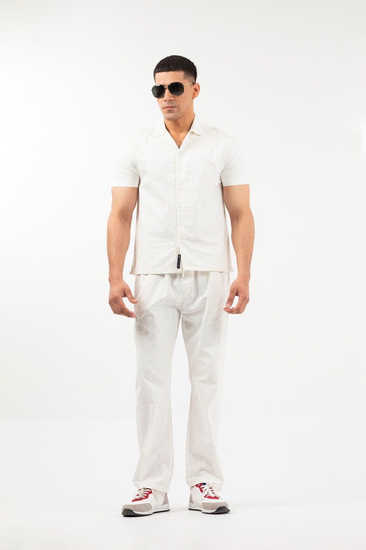 Baggy Linen Trousers Off White