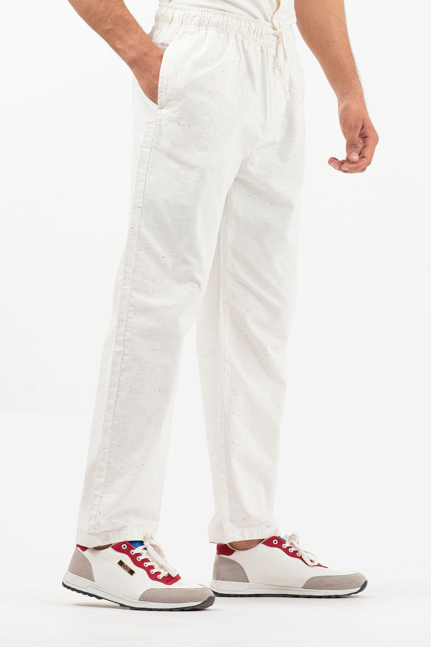 Baggy Linen Trousers Off White