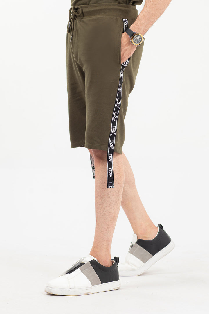 Taped Shorts Dark Olive