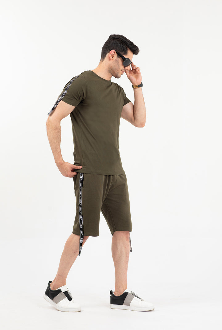 Taped Shorts Dark Olive