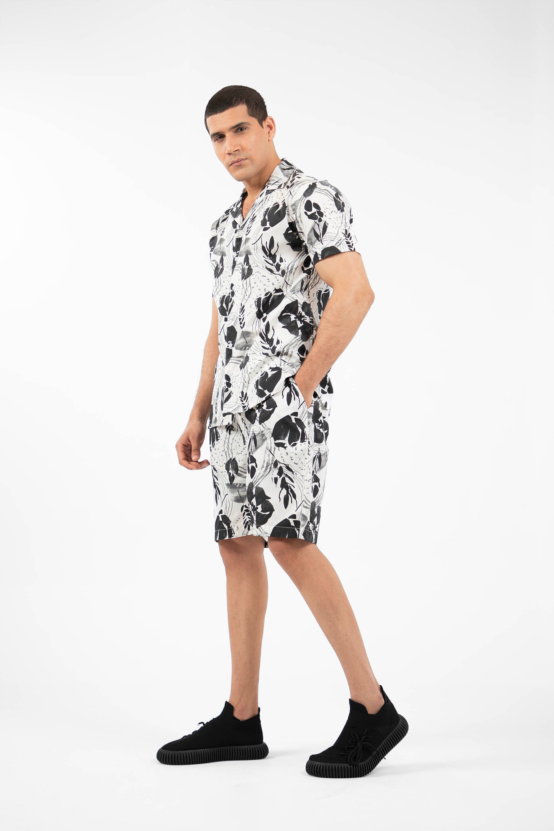 Hawaiian Shorts Black/White