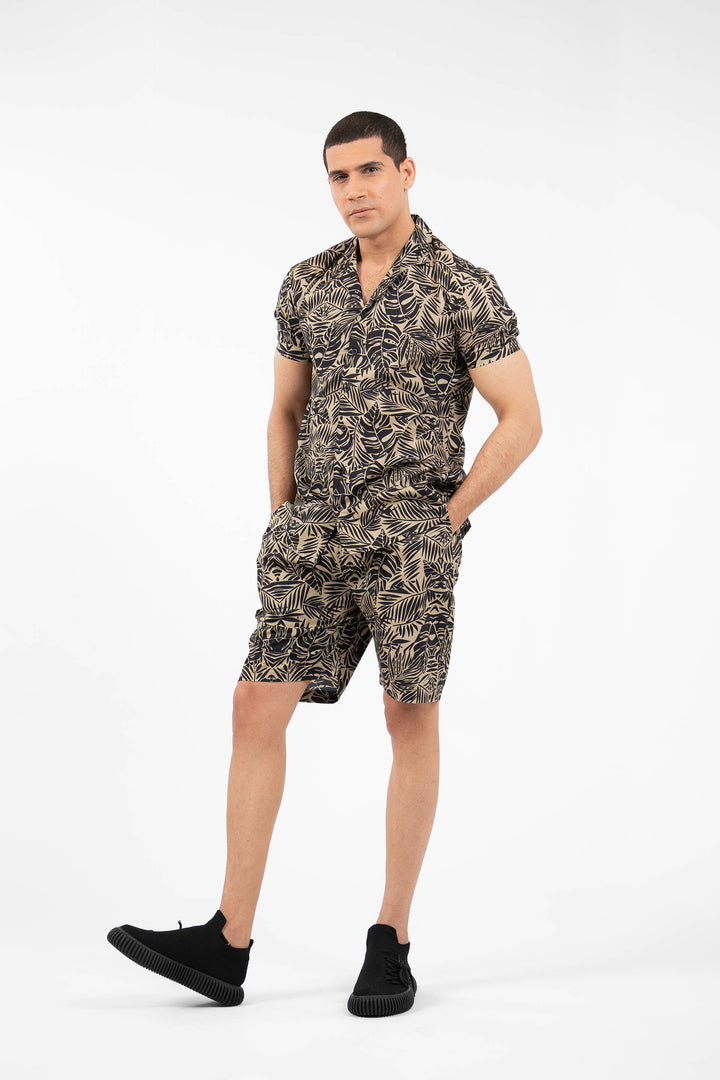 Hawaiian Shorts Black/Beige