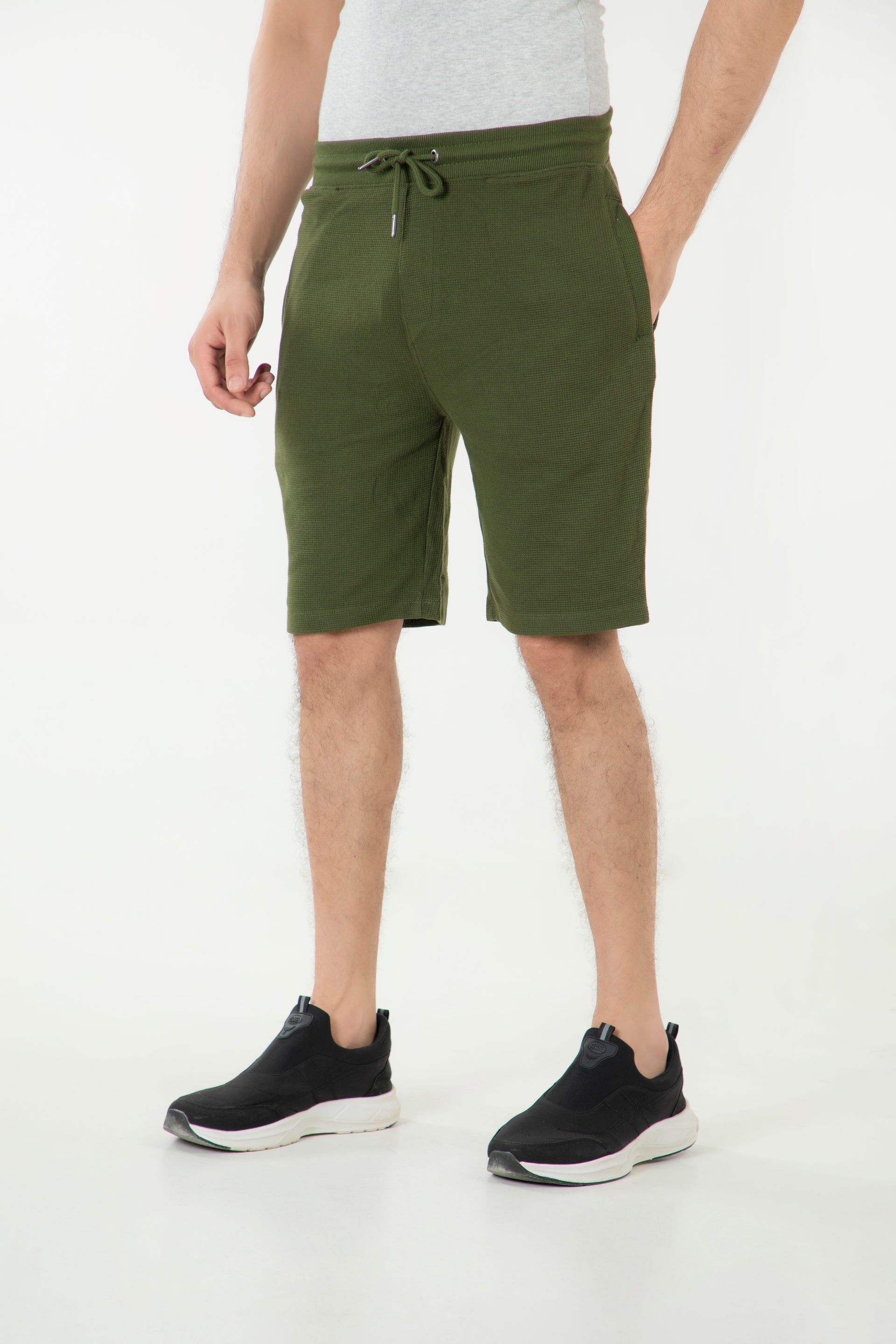 MLVINCE waffle shorts olive Lサイズ Basic Waffle Shorts – ONE