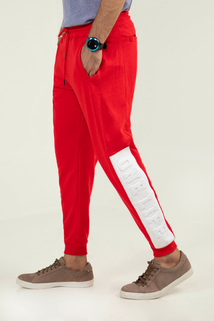 Paneled Trousers Red