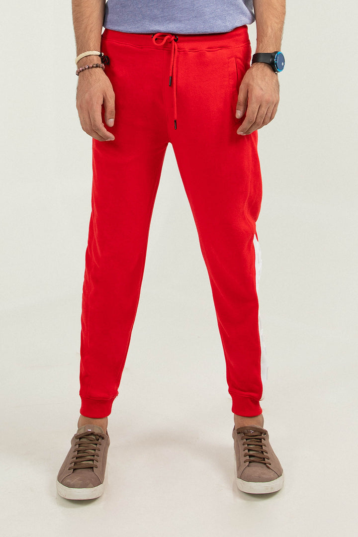 Paneled Trousers Red