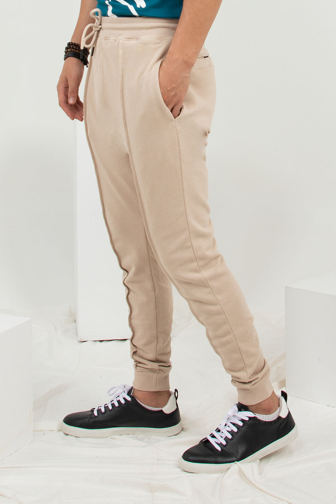 Pleated Trackpants Beige