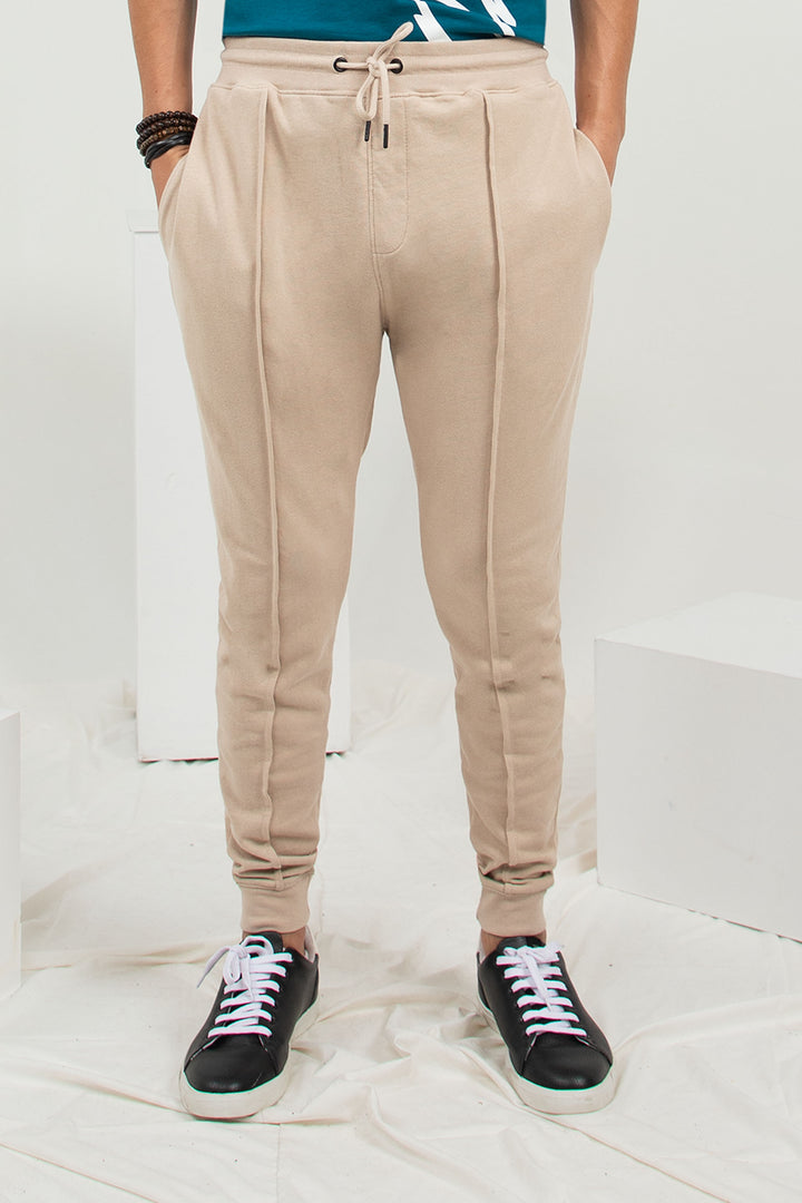 Pleated Trackpants Beige