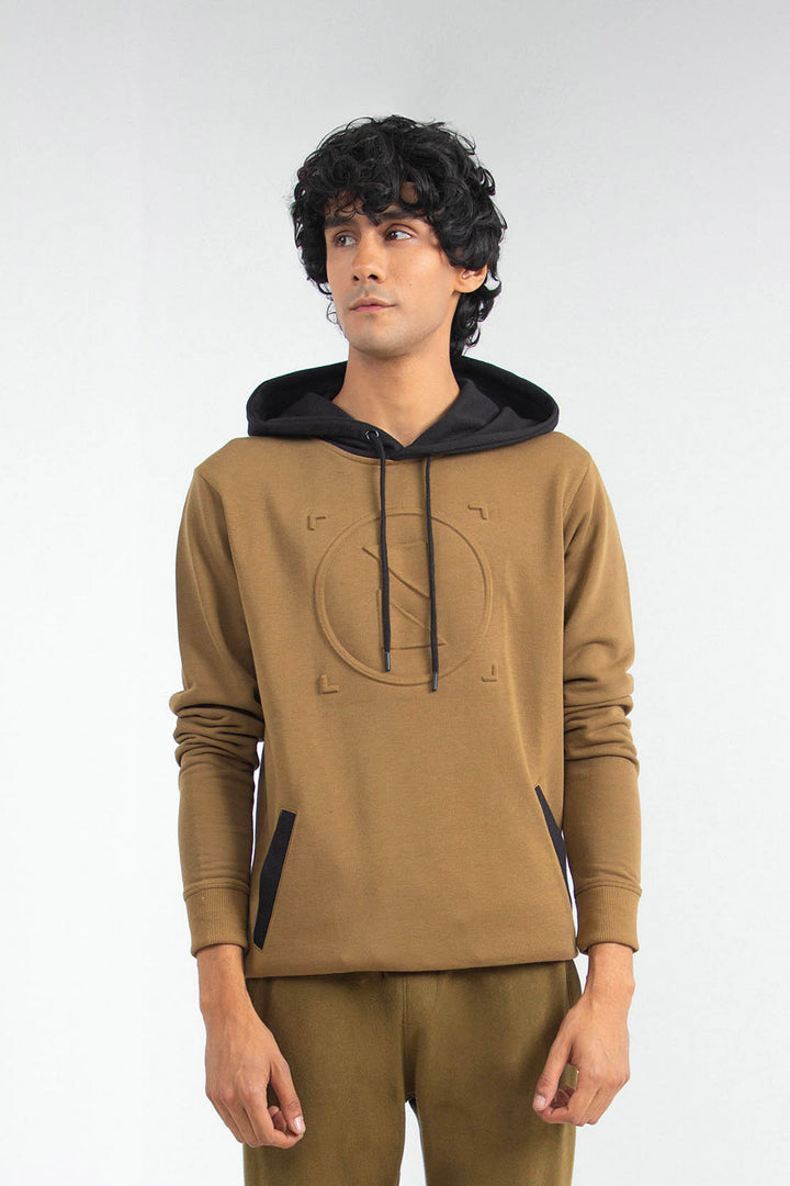 Embossed Hoodie Olive