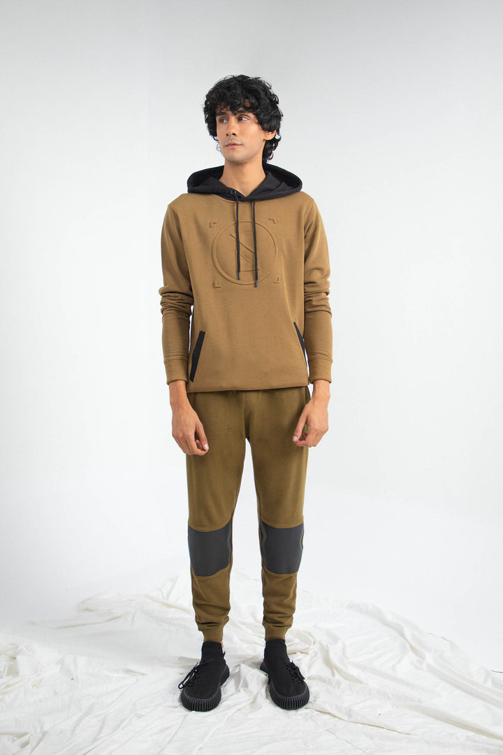 Embossed Hoodie Olive