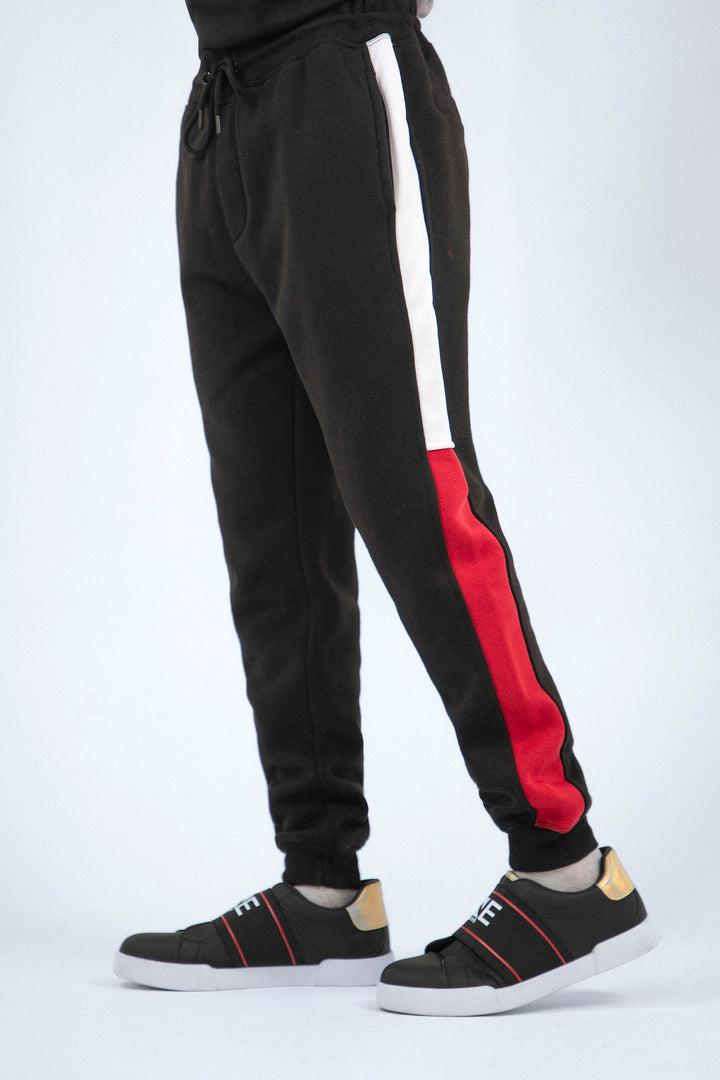 Colour Block Pants Maroon/Black