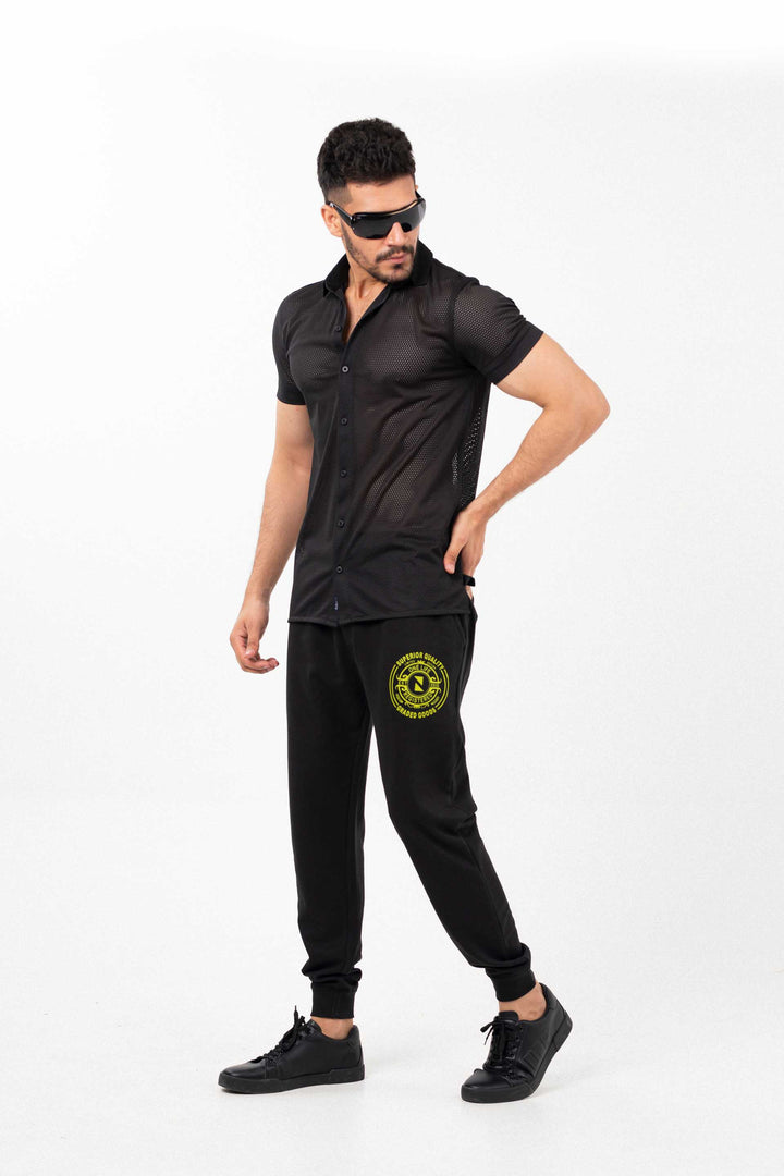 Graphic Track Pants Black