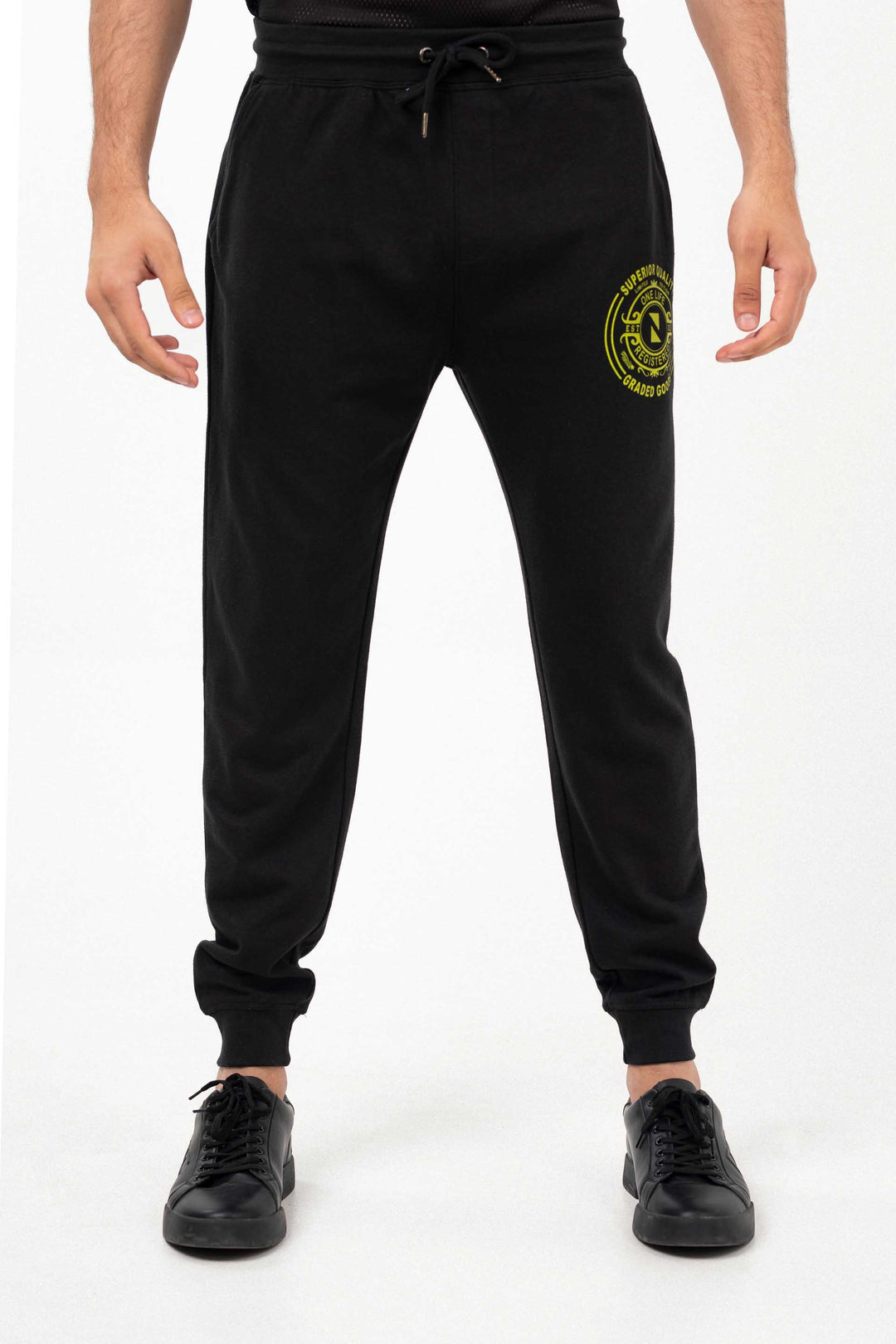 Graphic Track Pants Black