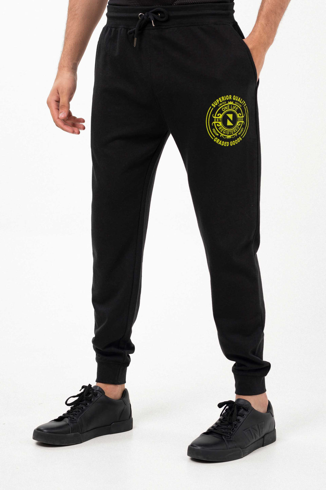 Graphic Track Pants Black