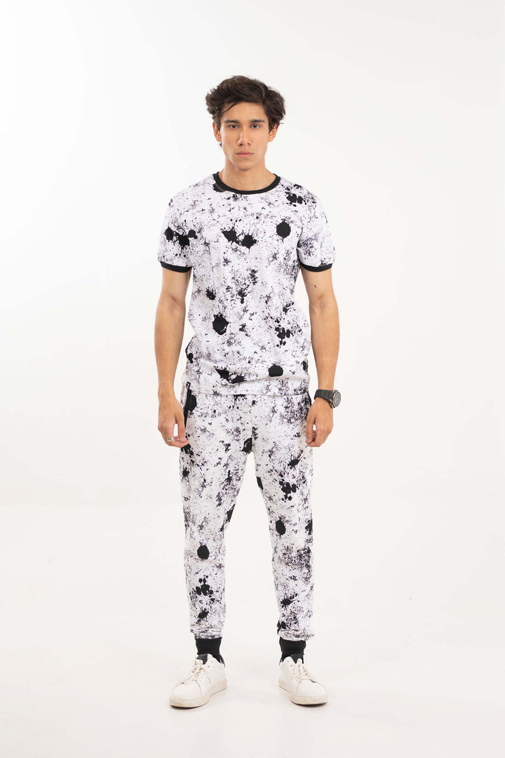 Splatter Track Pants White/Black