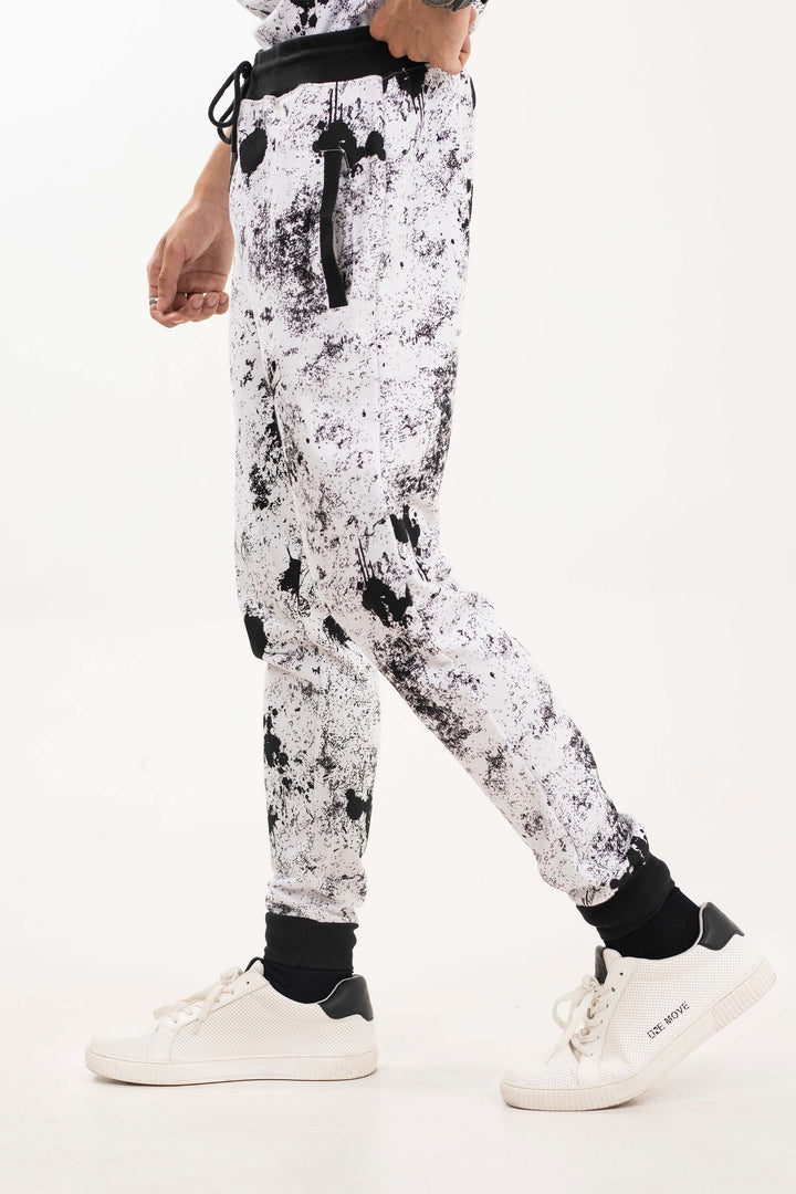 Splatter Track Pants White/Black