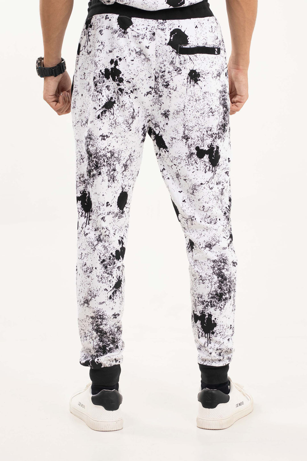 Splatter Track Pants White/Black