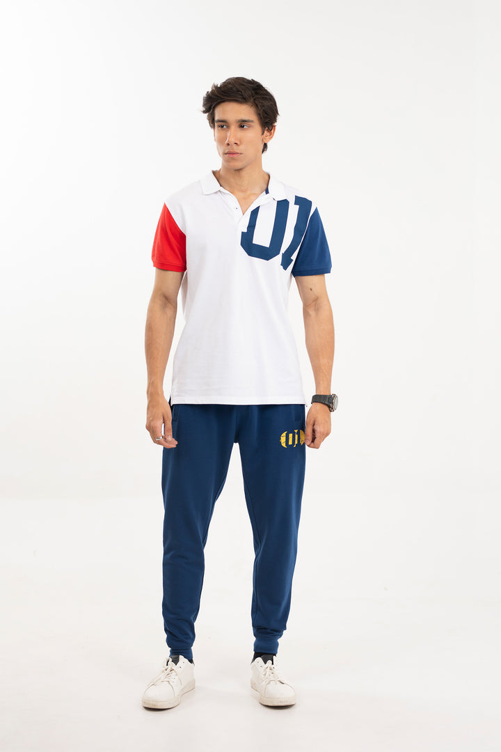 Graphic Track Pants Navy