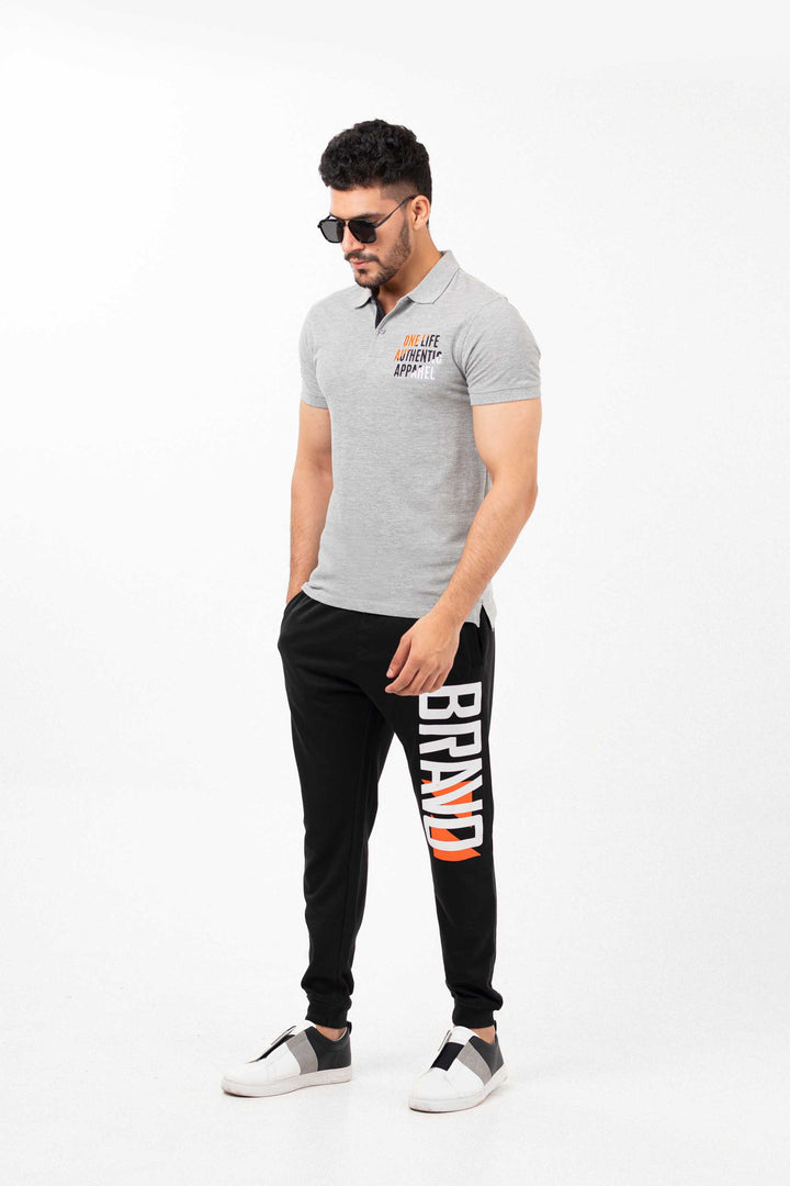 Graphic Track Pants Black