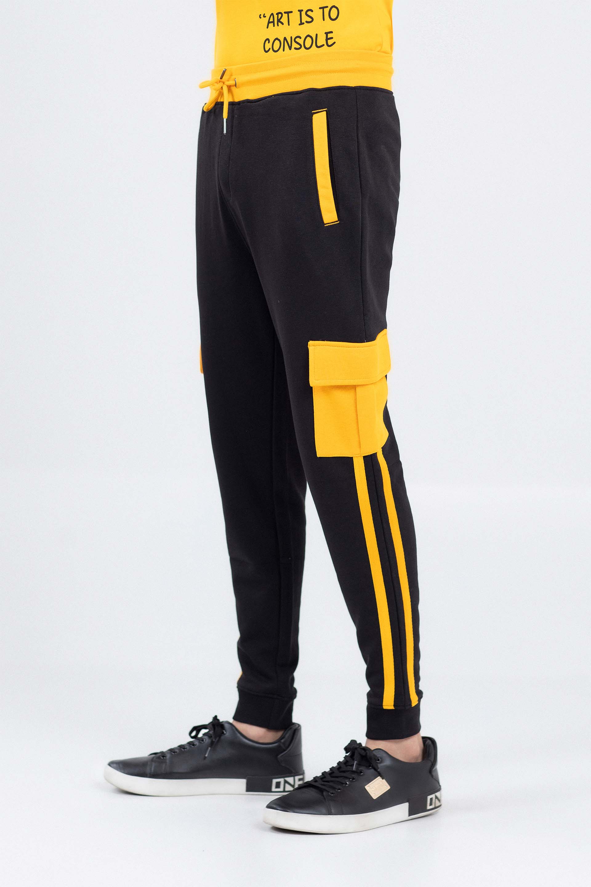 【KOOLOSET】Track line cargo banding pants Cargo pants 