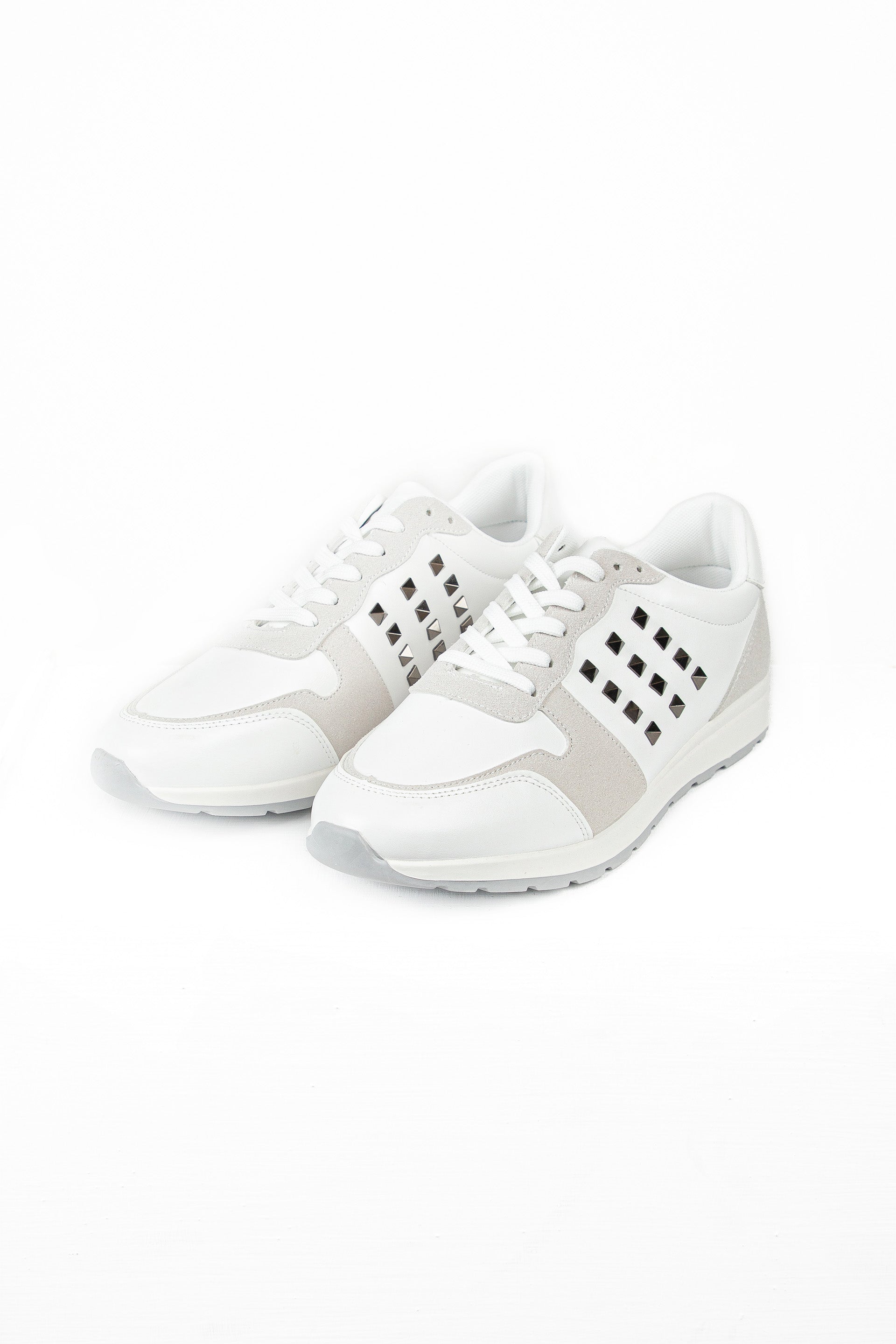 Studded Sneakers White