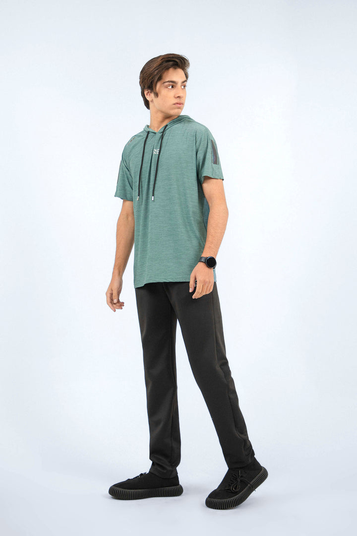 Open Hem Pants Black/Grey