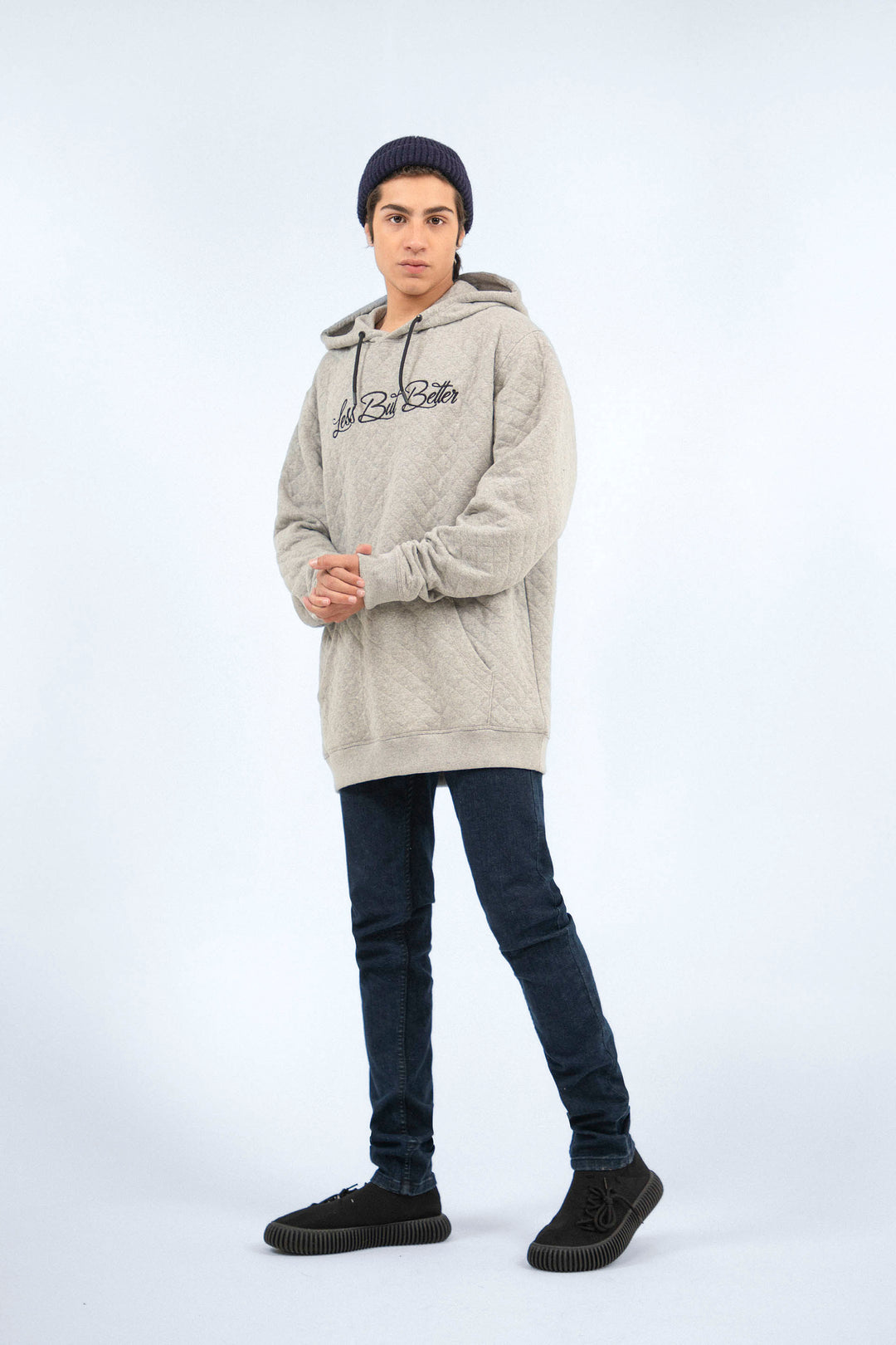 Comfort Emb-Hoodie Grey