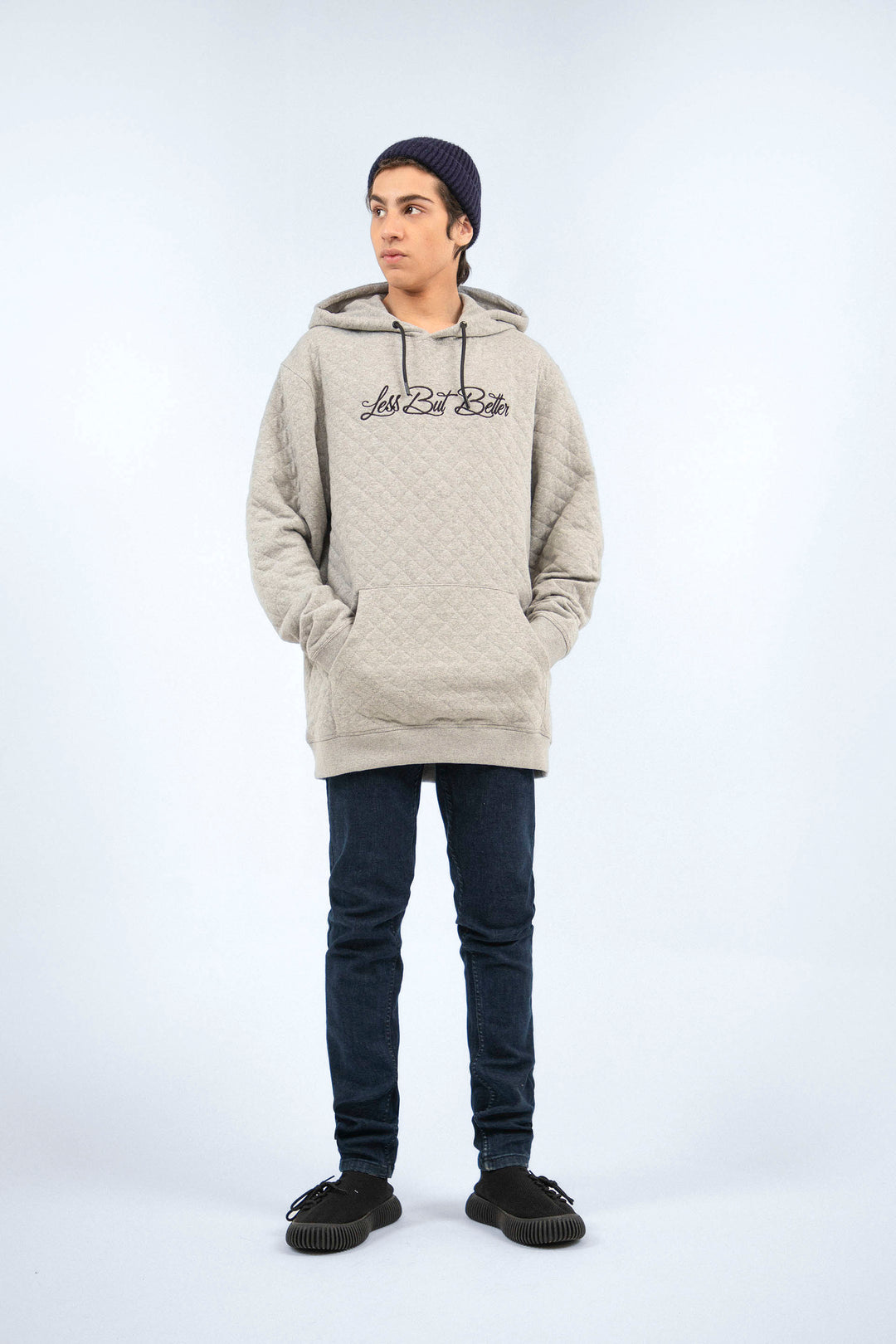 Comfort Emb-Hoodie Grey