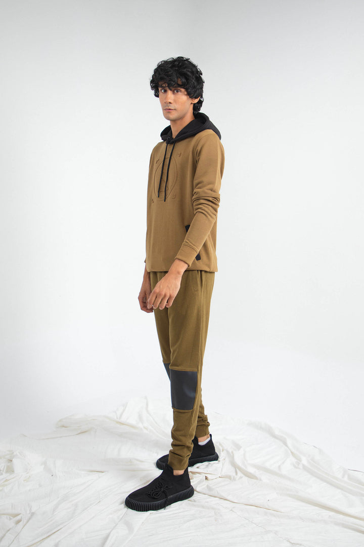 Embossed Hoodie Olive