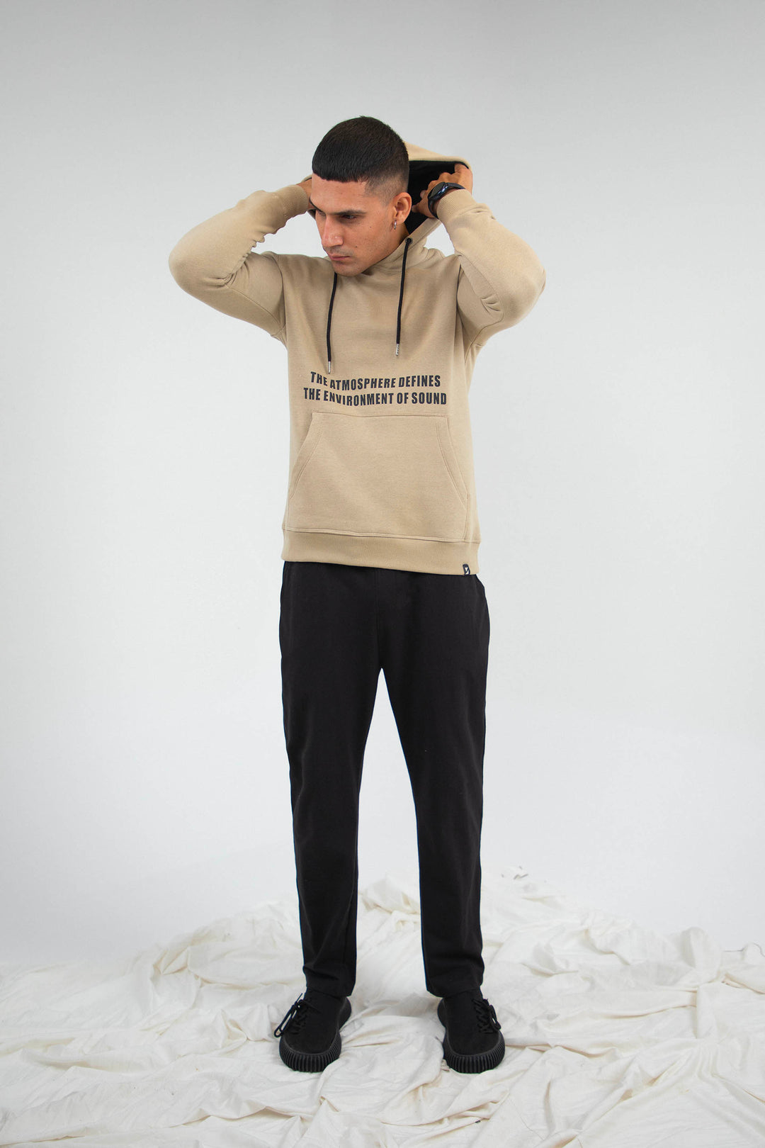 Music Hoodie Beige