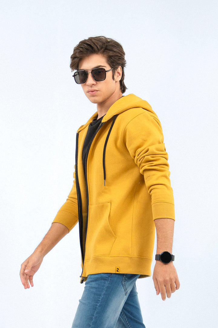 Basic Zipper Hoodie Mustard