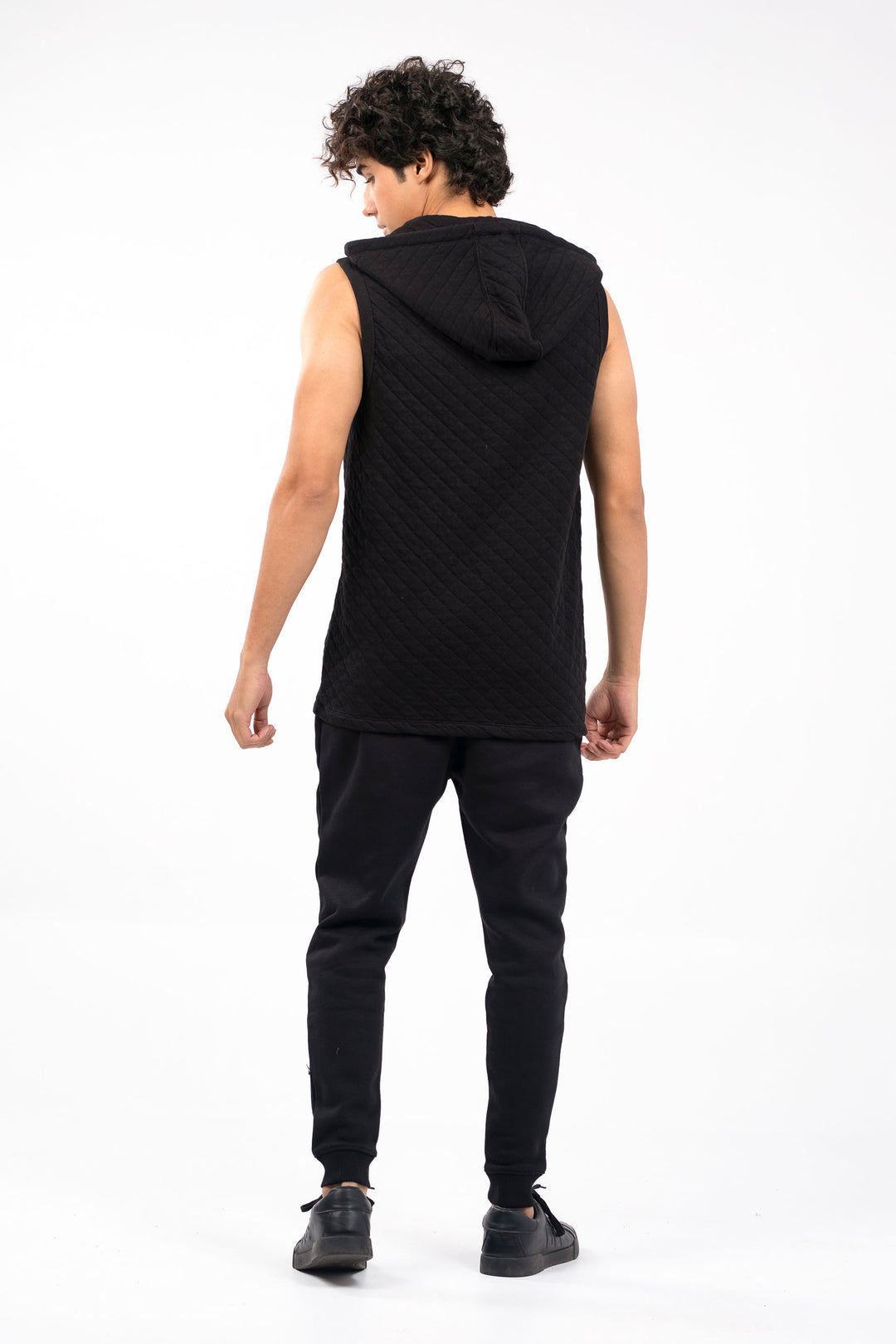 Sleeve Less Quilted Hoodie