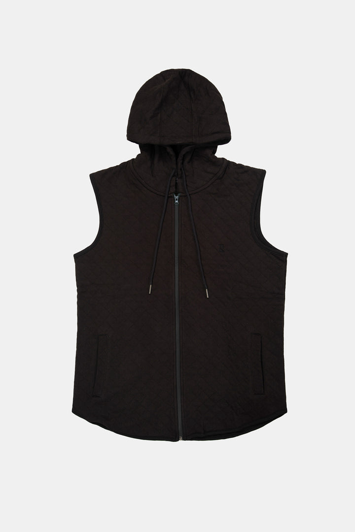 Sleeve Less Quilted Hoodie