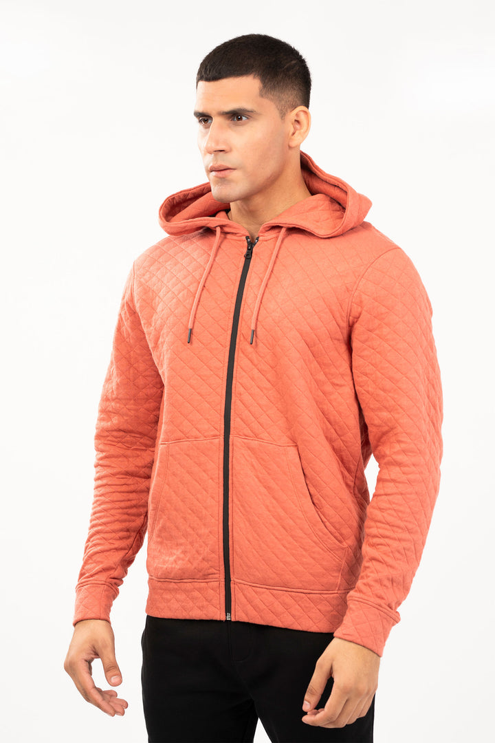 Quilted Zipper Hoodie