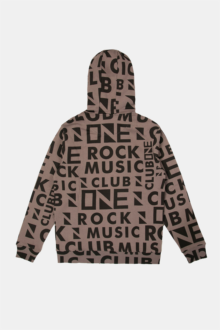 Printed Zipper Hoodie