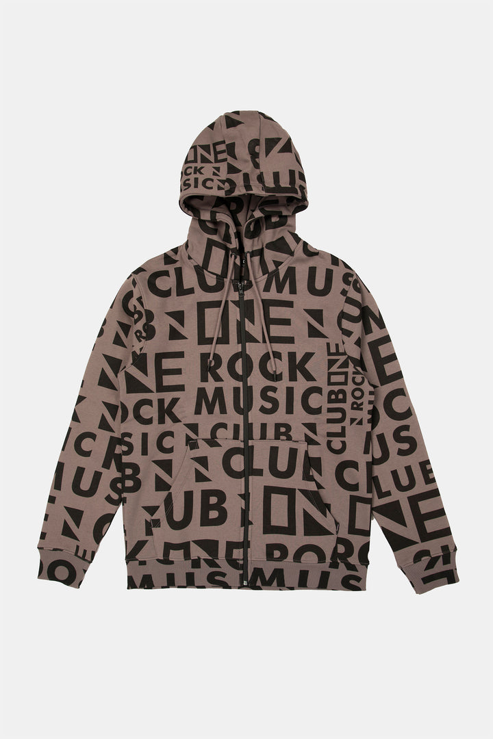 Printed Zipper Hoodie