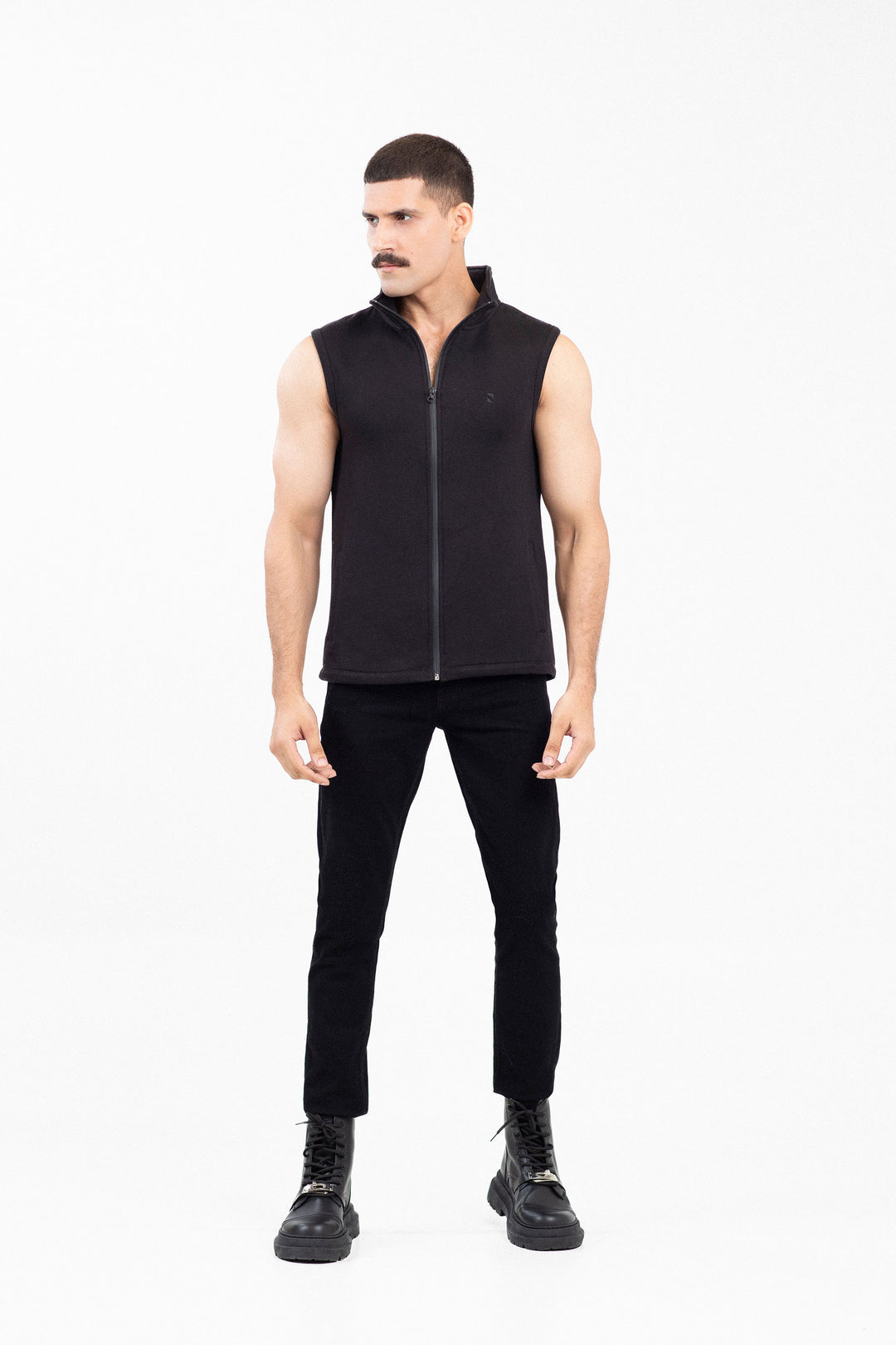 Sleeveless Mockneck Zipper