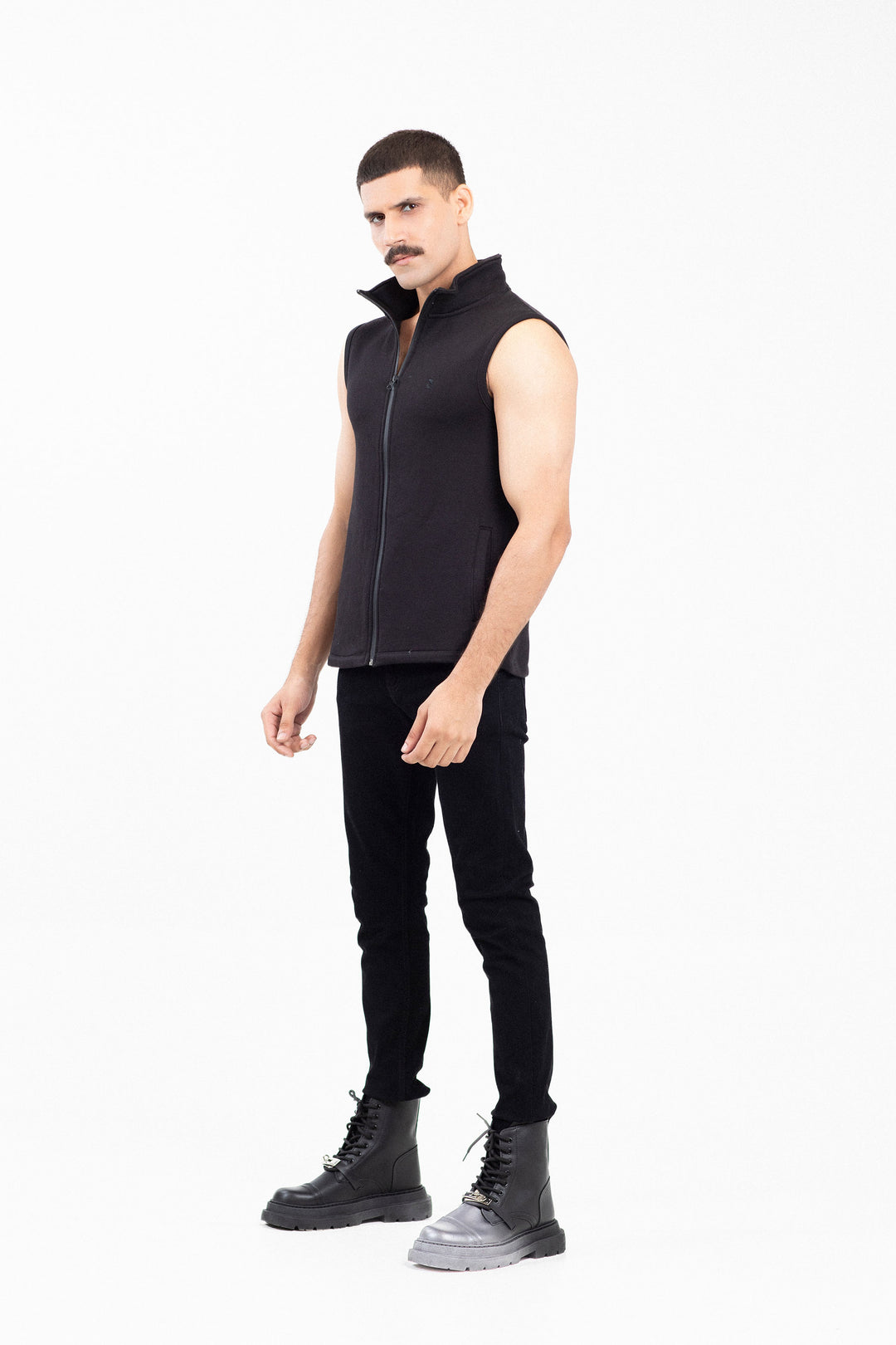 Sleeveless Mockneck Zipper