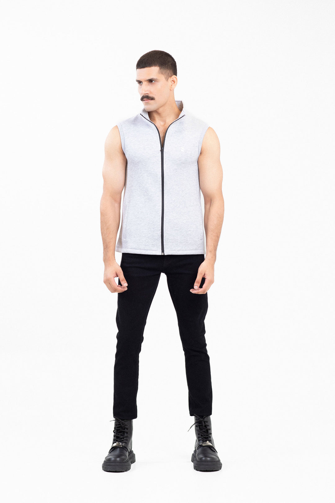 Sleeveless Mockneck Zipper