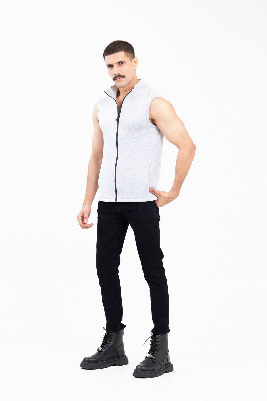Sleeveless Mockneck Zipper
