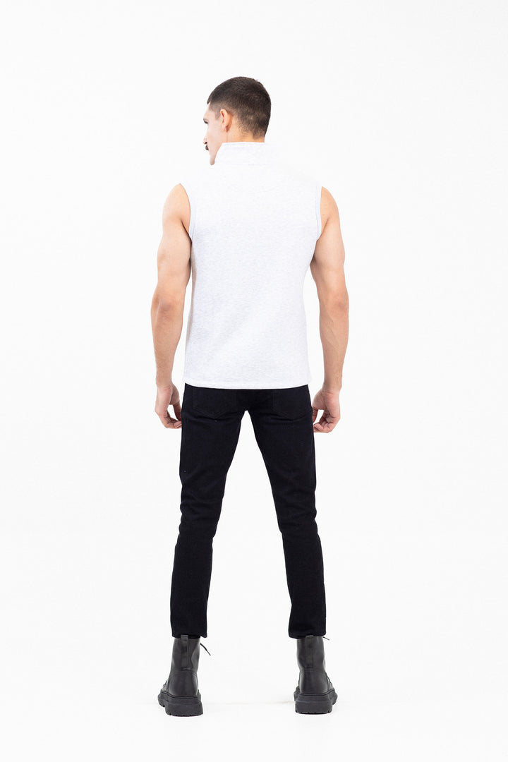 Sleeveless Mockneck Zipper